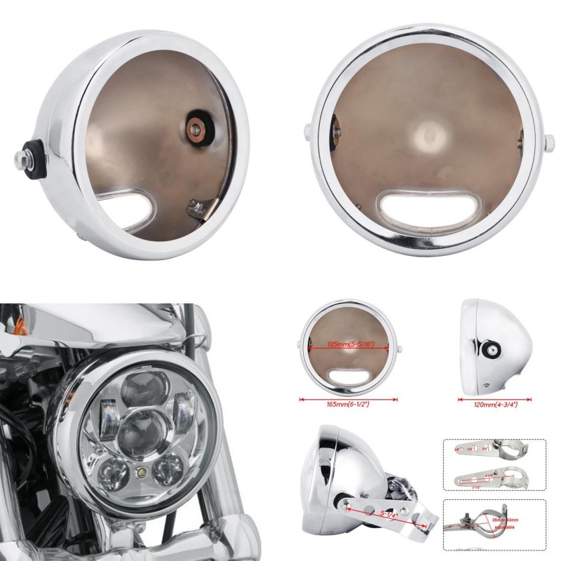 5-3/4" 5.75" Inch Daymaker Led Headlight Silver Housing for Harley Davidson