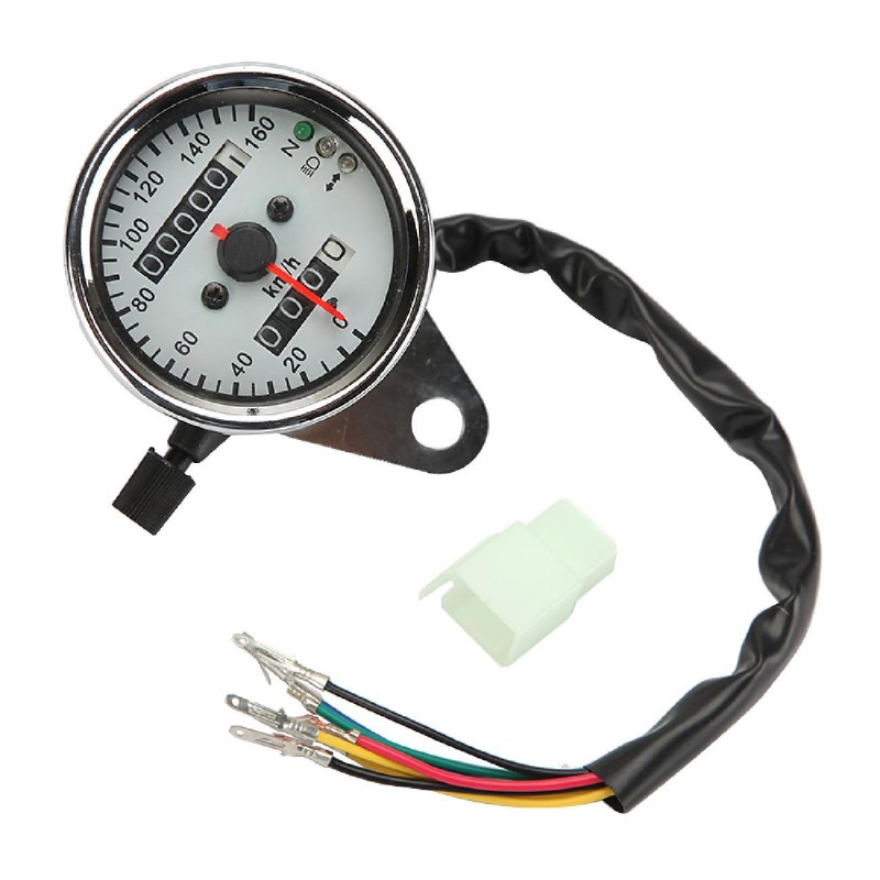 Motorcycle Backlit Odometer Tachometer Dual Speedo Meter LED with turn Singal