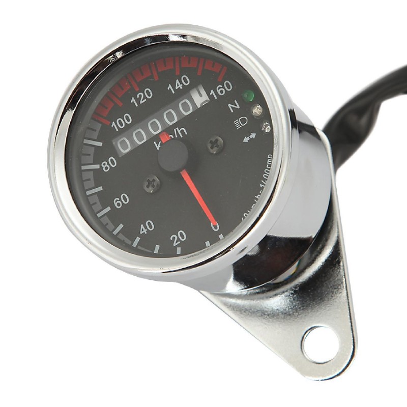 Motorcycle Black LED Tachometer Km/h Speedometer Odometer Gauge Signal Light 12V