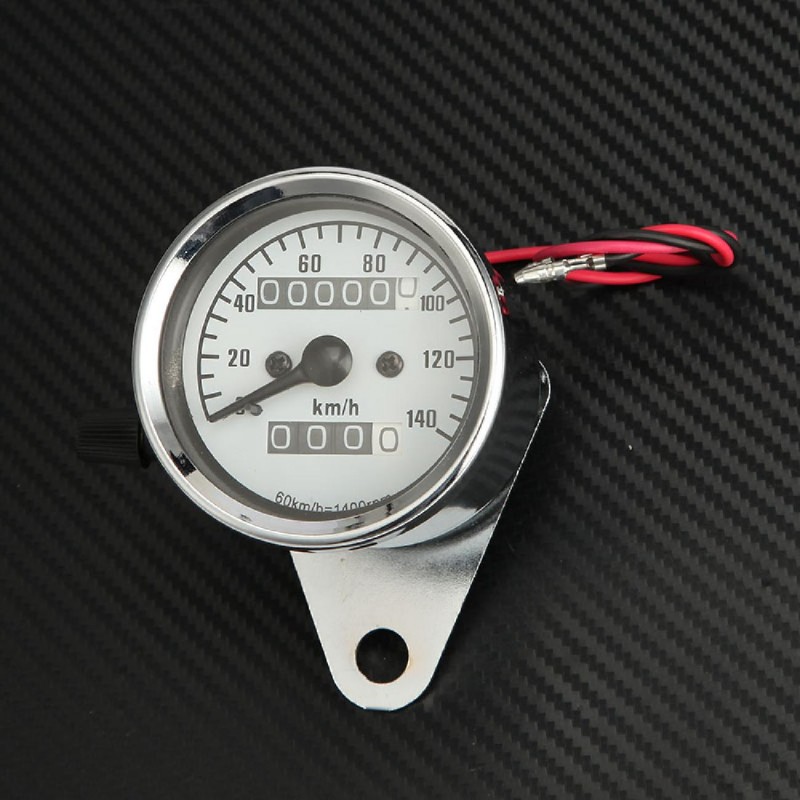 12V LED Universal Motorcycle Odometer Speedometer Tachometer Gauge Cafe Racer