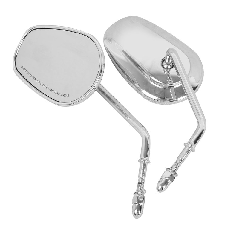 Chrome 8mm Rearview Side Mirror For Harley Davidson Sportster Dyna Touring Softail