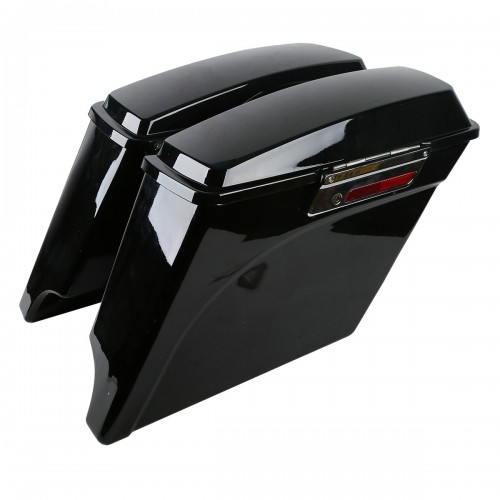 5" Vivid Black Stretched Extended Hard Saddlebags For Harley Electra Glide Road King 1993-2013