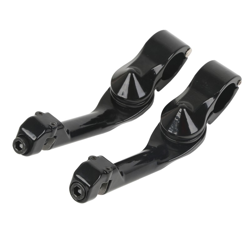 1-1/4" 32mm 1.25" Black Short Angled Adjustable Highway FootPeg Mount Kit For Harley Davidson Engine Guards